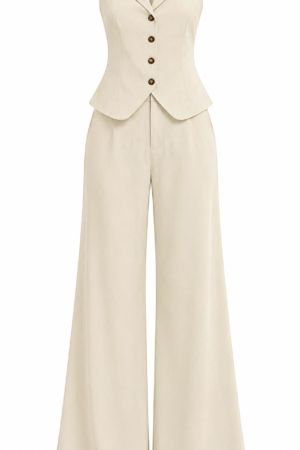 Cicy Bell Women’s 2 Piece Vest Set Wide Leg Pants Suit