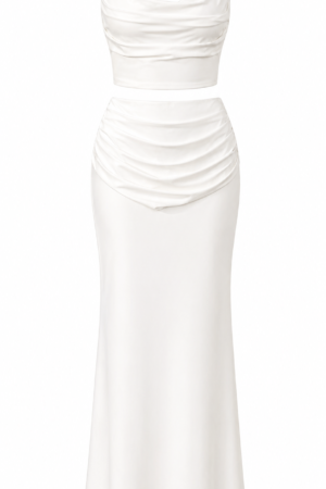 XinFSh Women’s 2 Piece Ruched Cami Top Maxi Skirt Set