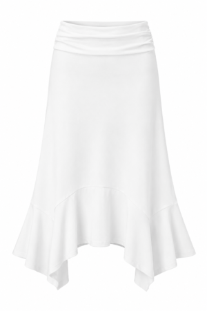 YSYOKOW Women’s High Waisted Handkerchief Hem Midi Skirt