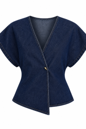 Short Sleeve Denim Shirt for Women
