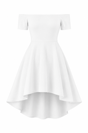 Sarin Mathews Off Shoulder High Low Skater Dress
