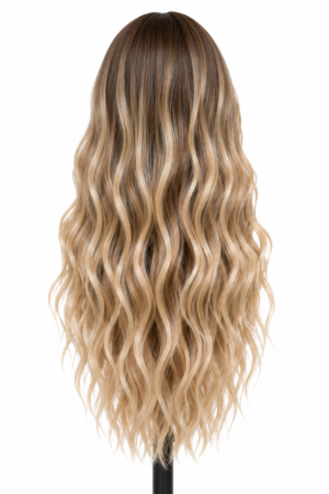 HMHIFI Long Ombre Blonde Wavy Wig 26 Inch Middle Part