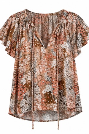 impleFun Women’s Boho Floral V Neck Summer Blouse